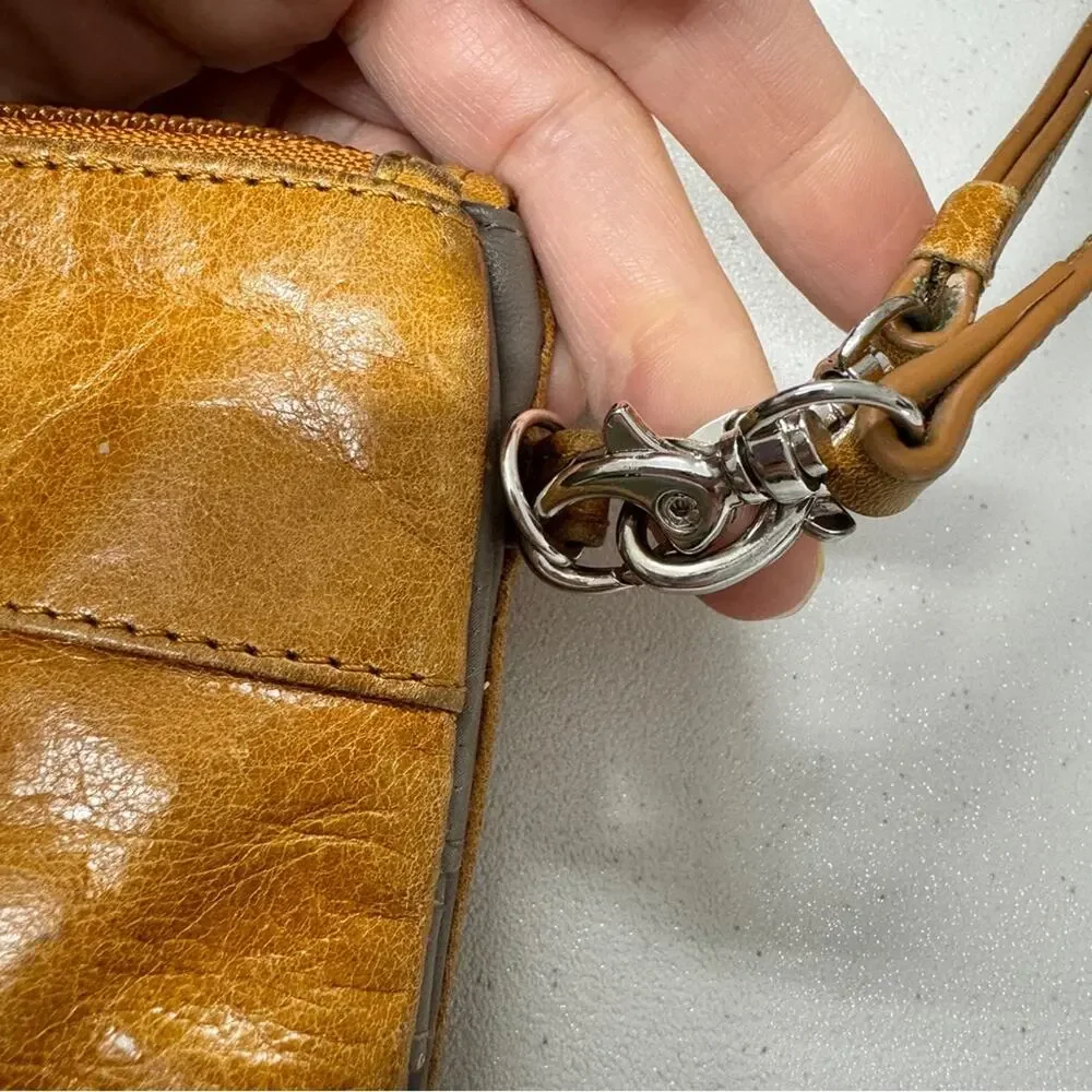 Lodis Tan Leather Crossbody Mini Handbag Purse Bag Womens Magnetic Closure